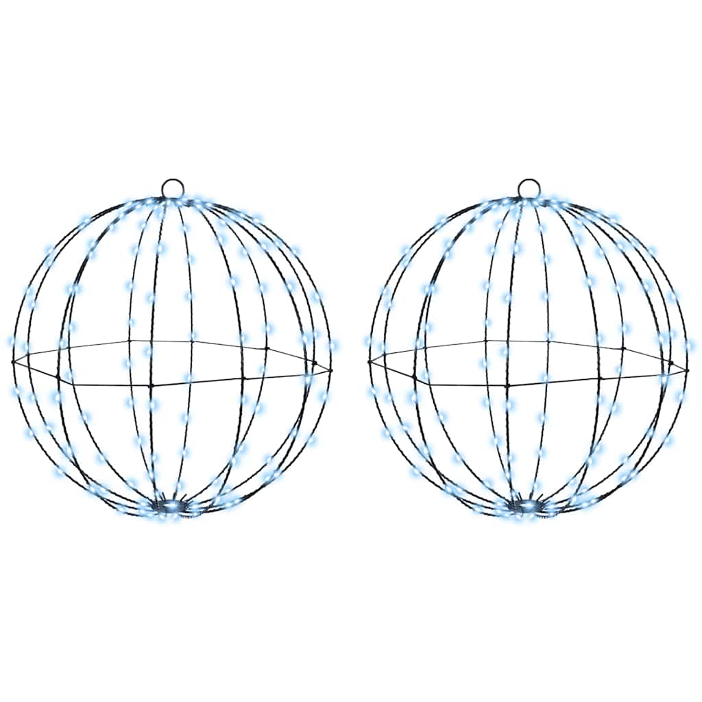 Bal 2 st 192 LED's Koudwit 40,5 x 40,5 x 42 cm Metaal