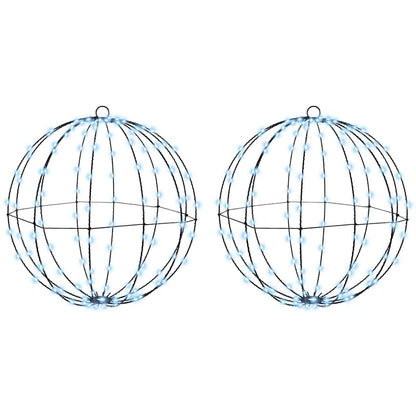 Bal 2 st 192 LED's Koudwit 40,5 x 40,5 x 42 cm Metaal