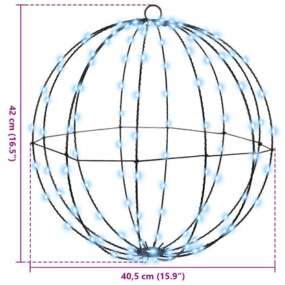 Bal 2 st 192 LED's Koudwit 40,5 x 40,5 x 42 cm Metaal