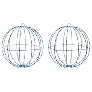 Decoratie bal 2 stuks koudwit metaal 50,5 cm