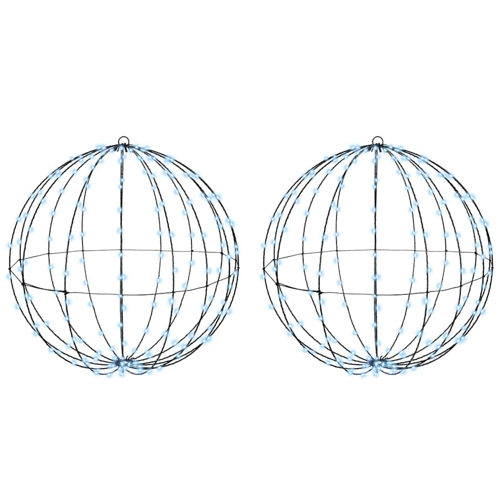 Bal met 384 LED 2 pcs Koudwit 60 cm Metaal