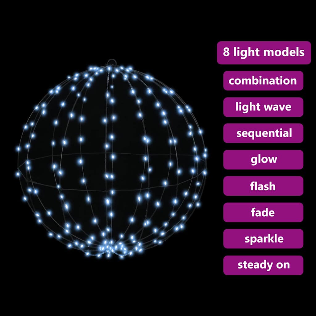 Bal met 384 LED 2 pcs Koudwit 60 cm Metaal