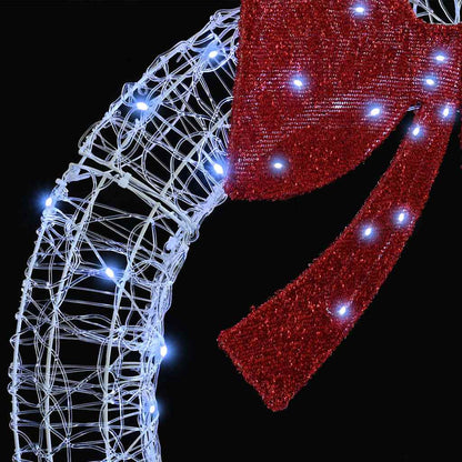 Krans met LED -striplichten Koudwit 75 cm Acryl