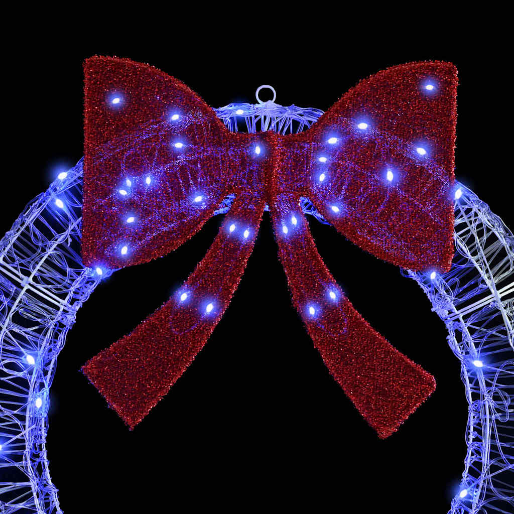 Krans met LED -striplichten Blauw 75 cm Acryl