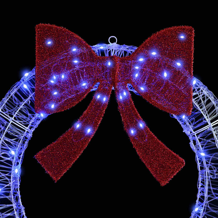 Krans met LED -striplichten Blauw 75 cm Acryl