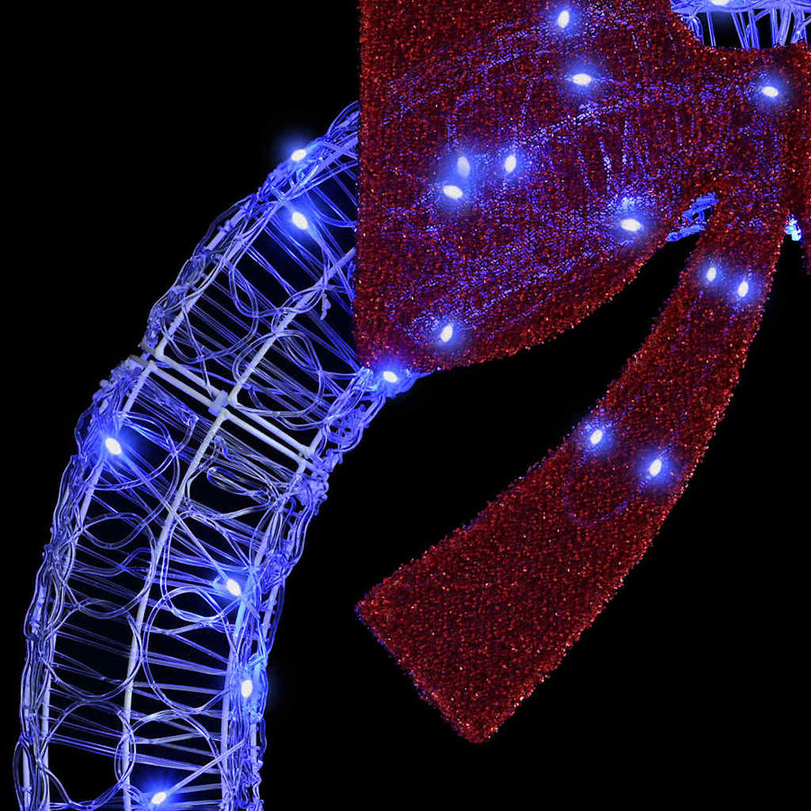 Krans met LED -striplichten Blauw 75 cm Acryl
