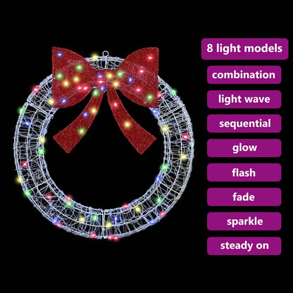 Krans met LED -striplichten Multikleur 75 cm Acryl