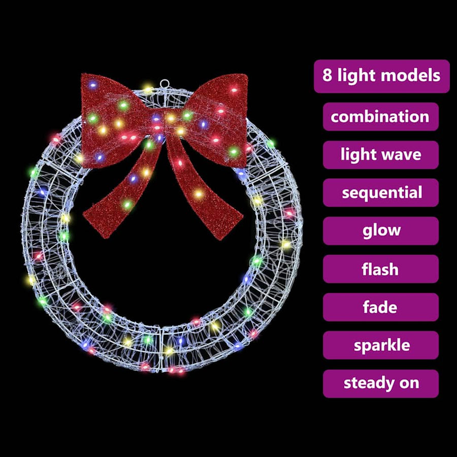 Krans met LED -striplichten Multikleur 75 cm Acryl