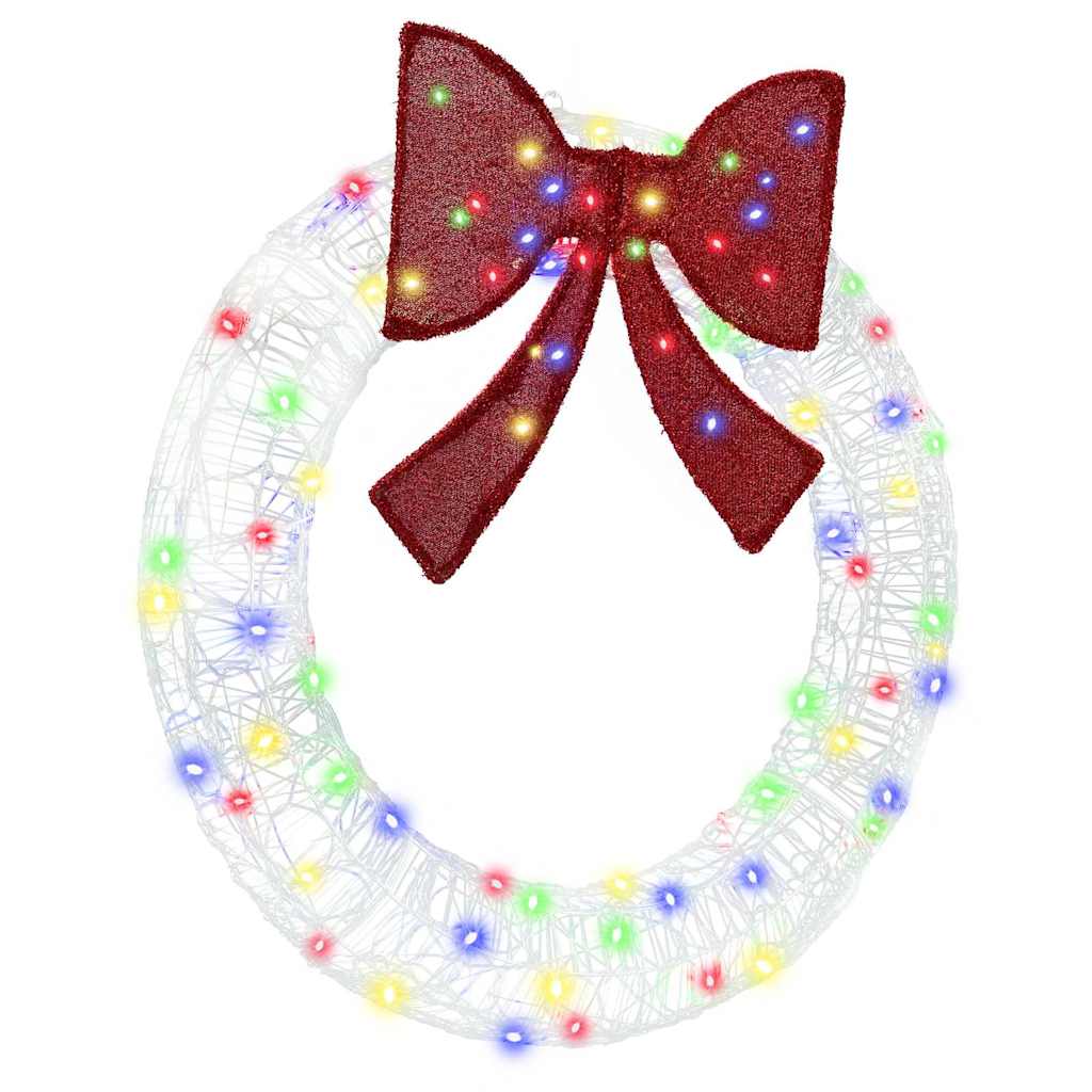 Krans met LED -striplichten Multikleur 90 cm Acryl