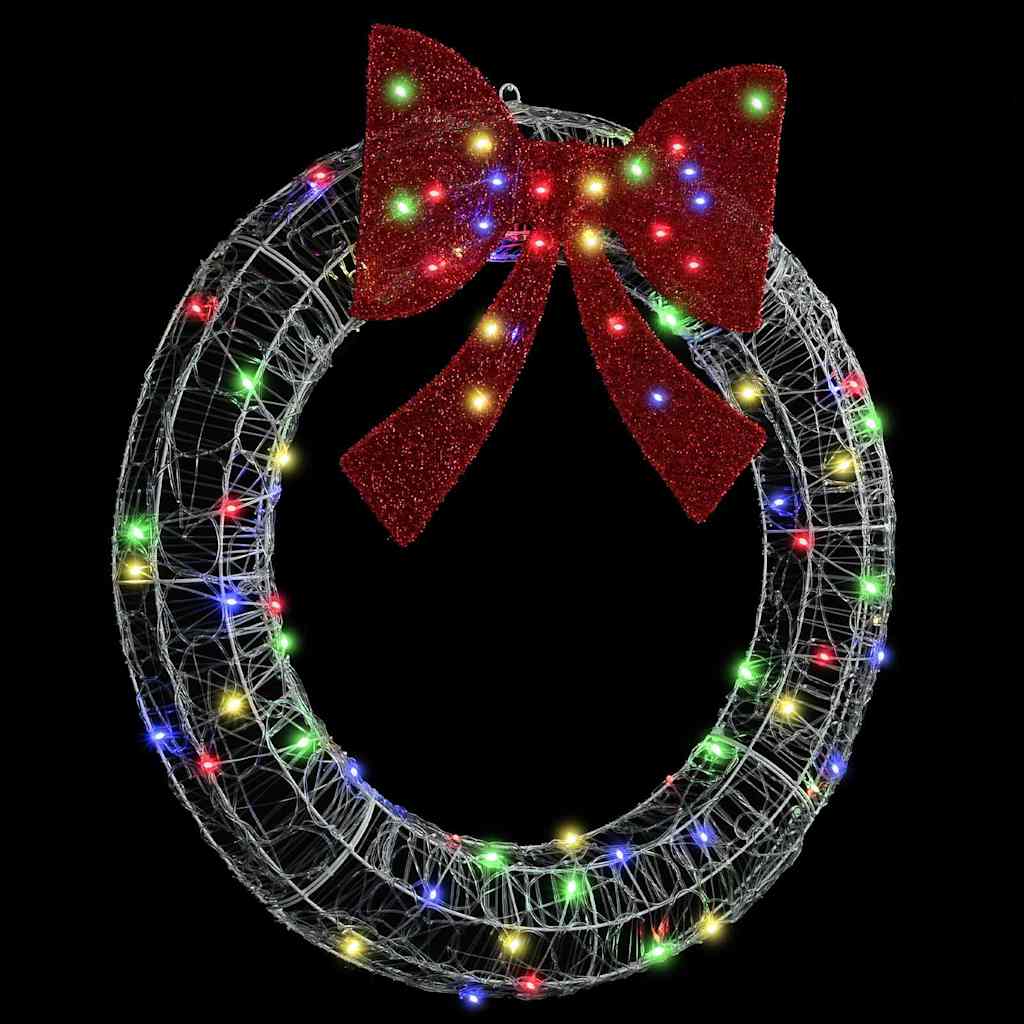 Krans met LED -striplichten Multikleur 90 cm Acryl