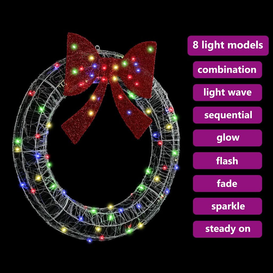 Krans met LED -striplichten Multikleur 90 cm Acryl