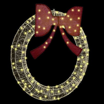 Krans met LED -striplichten Warmwit 120 cm Acryl