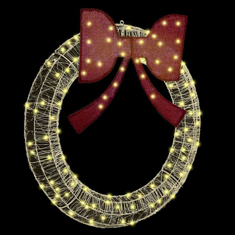 Krans met LED -striplichten Warmwit 120 cm Acryl