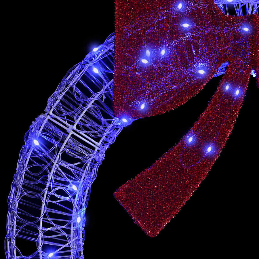 Krans met LED -striplichten Blauw 120 cm Acryl