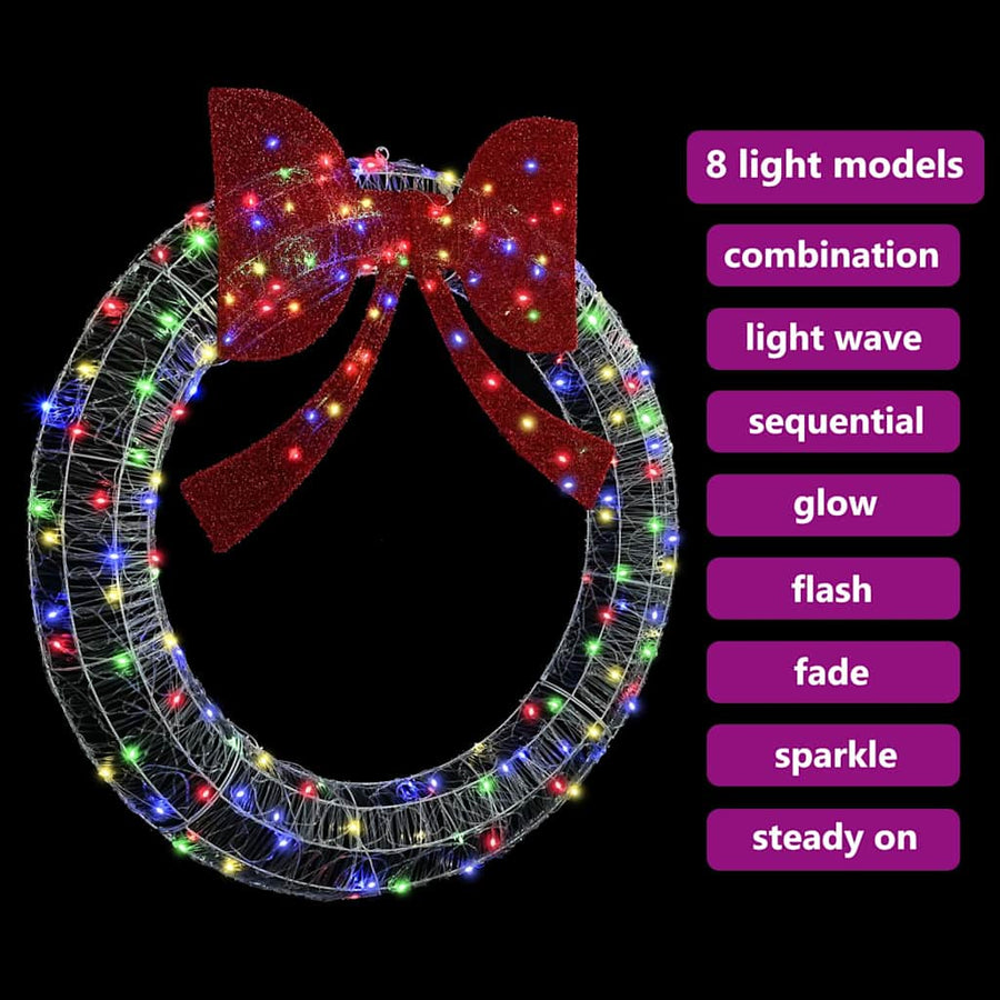 Krans met LED -striplichten Multikleur 120 cm Acryl