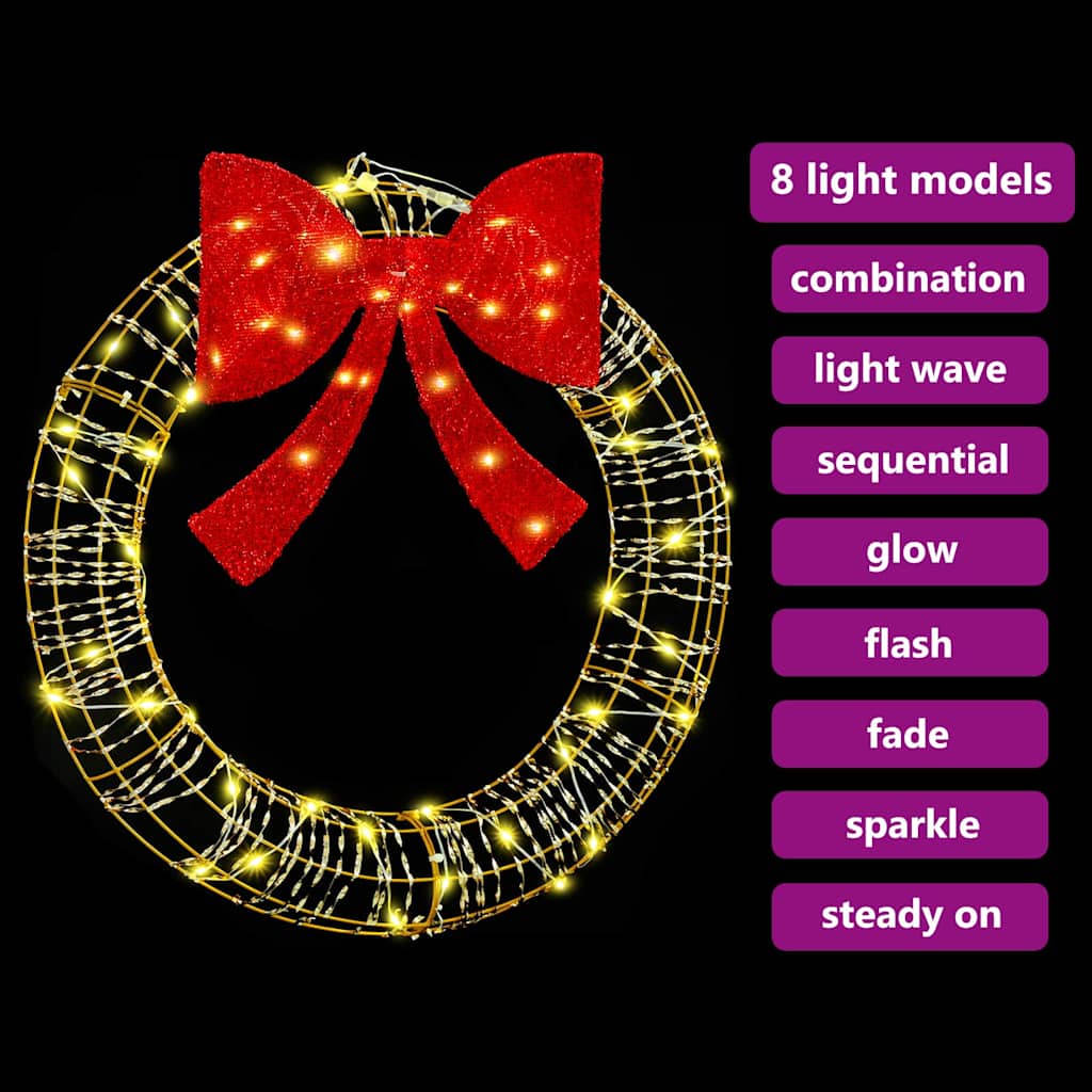 Krans met 60 LED Warmwit 75 cm PET