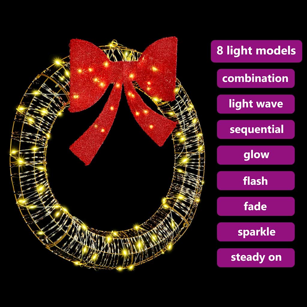 Krans met 80 LED Warmwit 90 cm PET
