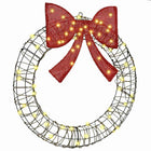 Wreath with 60 LED Warm White 76 x 76 x 8 cm Rattan