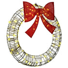 Wreath with 80 Warm White LEDs 91 x 91 x 9 cm Rattan