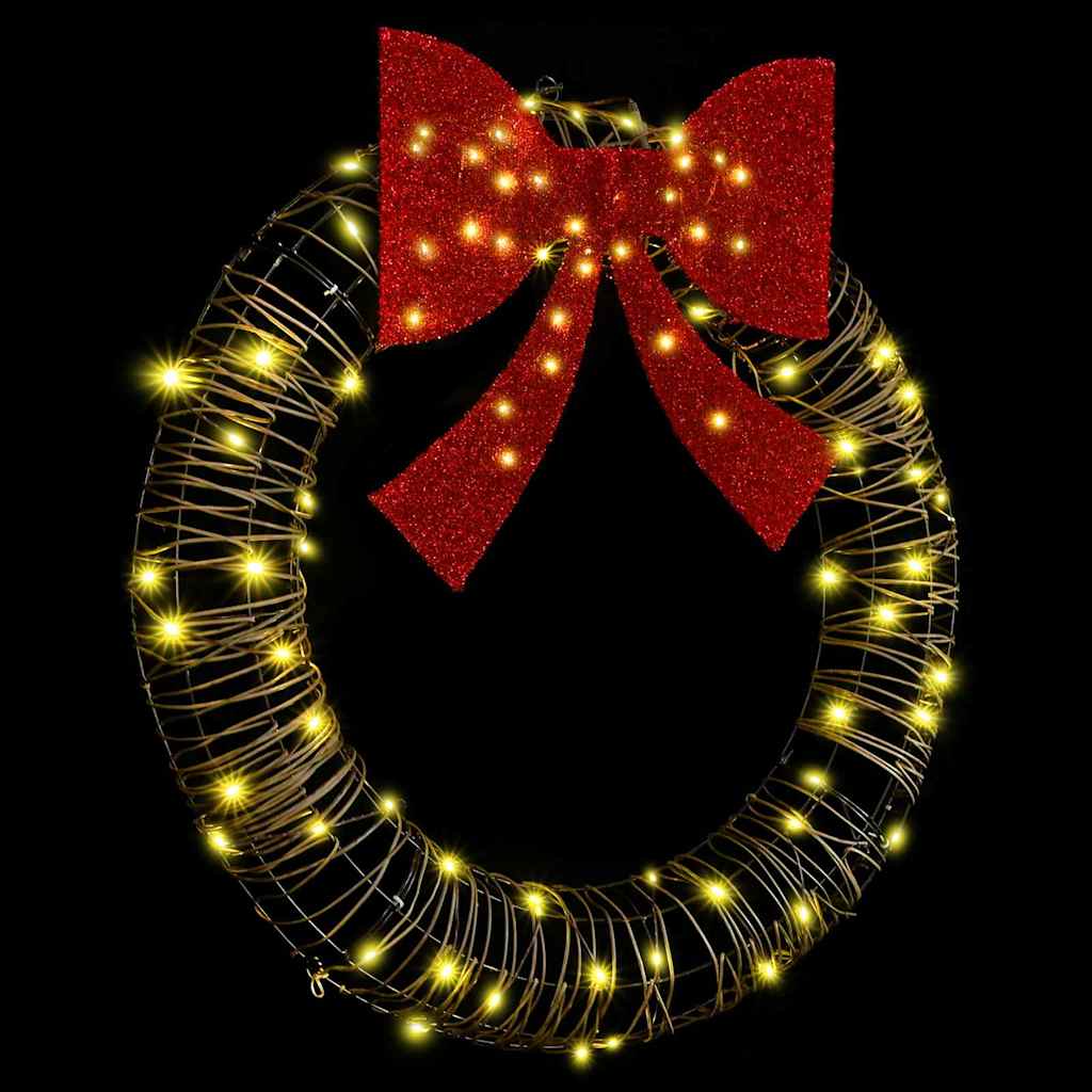 Krans met 80 LED Warmwit 90 cm Rattan