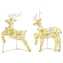 LED Rendieren met 40 LED 2 pcs Warmwit 64 x 42 x 15 cm PET