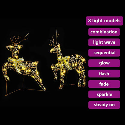 LED Rendieren met 40 LED 2 pcs Warmwit 64 x 42 x 15 cm PET