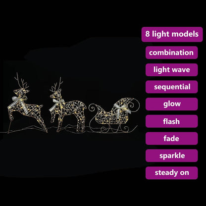 LED Rendieren met 60 LED 3 pcs Warmwit PET