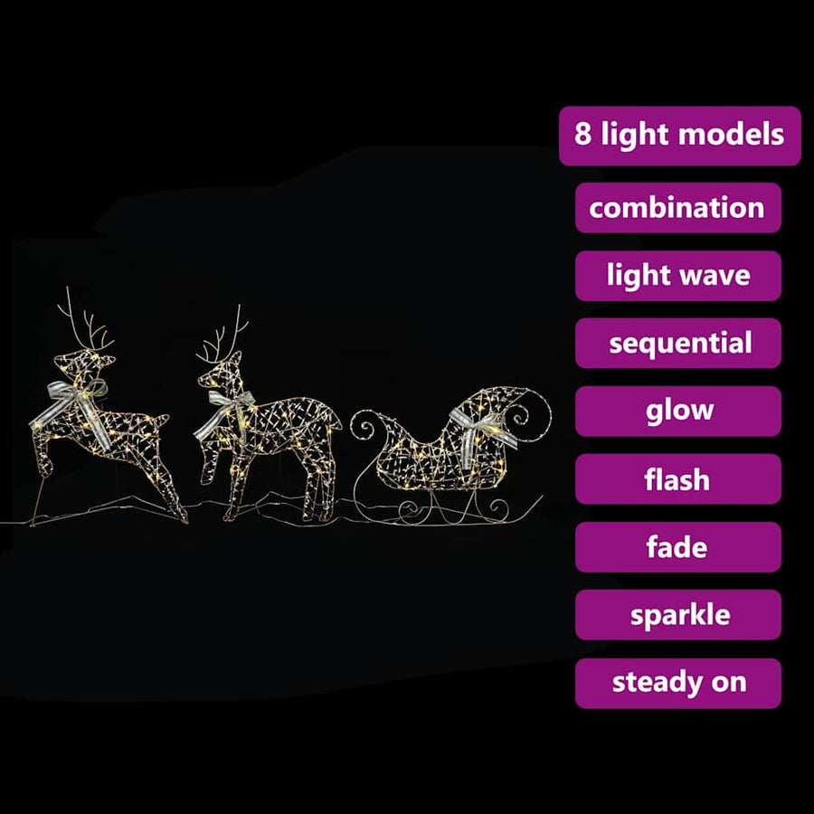 LED Rendieren met 60 LED 3 pcs Warmwit PET