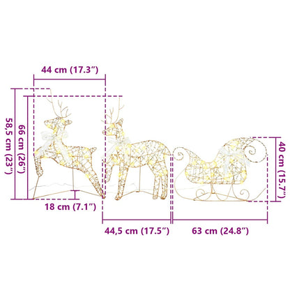 LED Rendieren met 60 LED 3 pcs Warmwit PET