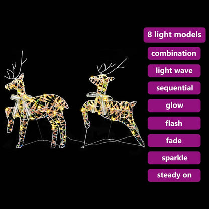 LED Rendieren met 40 LED 2 pcs Warmwit 64 x 42 x 15 cm PET