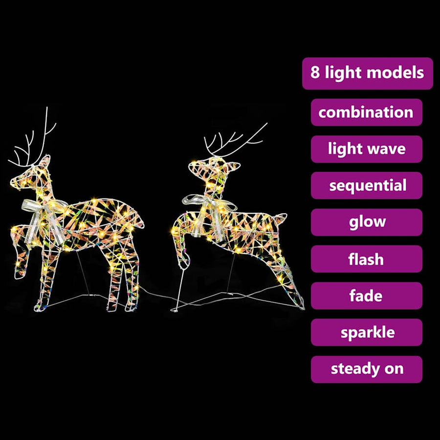 LED Rendieren met 40 LED 2 pcs Warmwit 64 x 42 x 15 cm PET