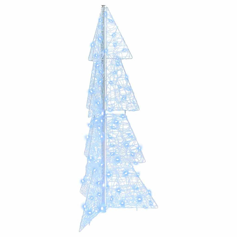 Kerstboom met 100 LED Koud Wit 120 cm Acryl