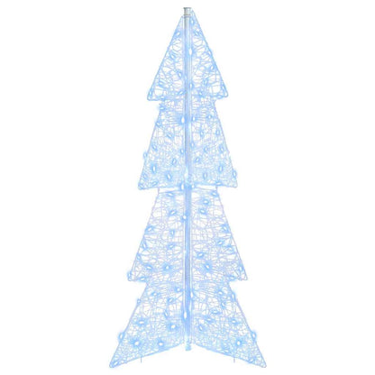 Kerstboom met 100 LED Koud Wit 120 cm Acryl