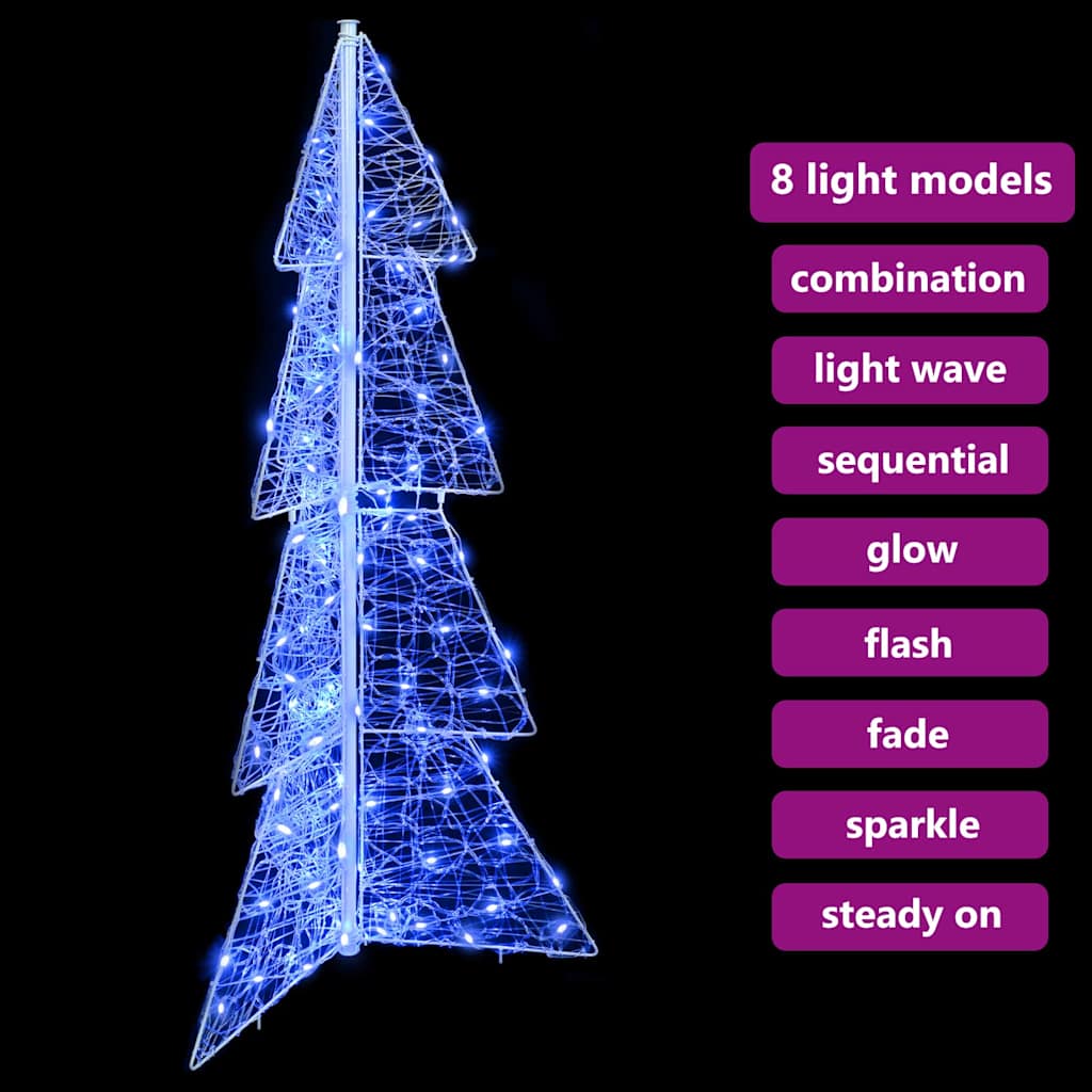 Kerstboom met 100 LED Blauw 120 cm Acryl