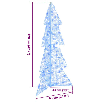 Kerstboom met 100 LED Blauw 120 cm Acryl