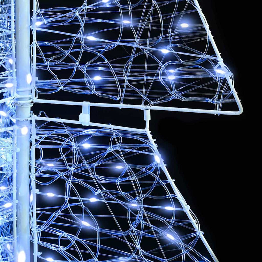 Kerstboom met 160 LED Koud Wit 150 cm Acryl