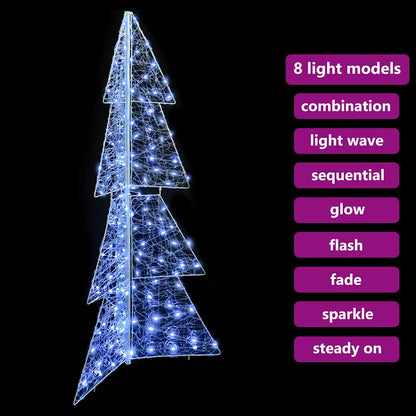 Kerstboom met 160 LED Koud Wit 150 cm Acryl