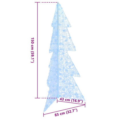 Kerstboom met 160 LED Koud Wit 150 cm Acryl