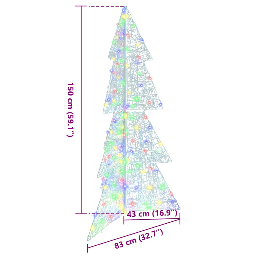 Kerstboom met 160 LED Multikleur 150 cm Acryl