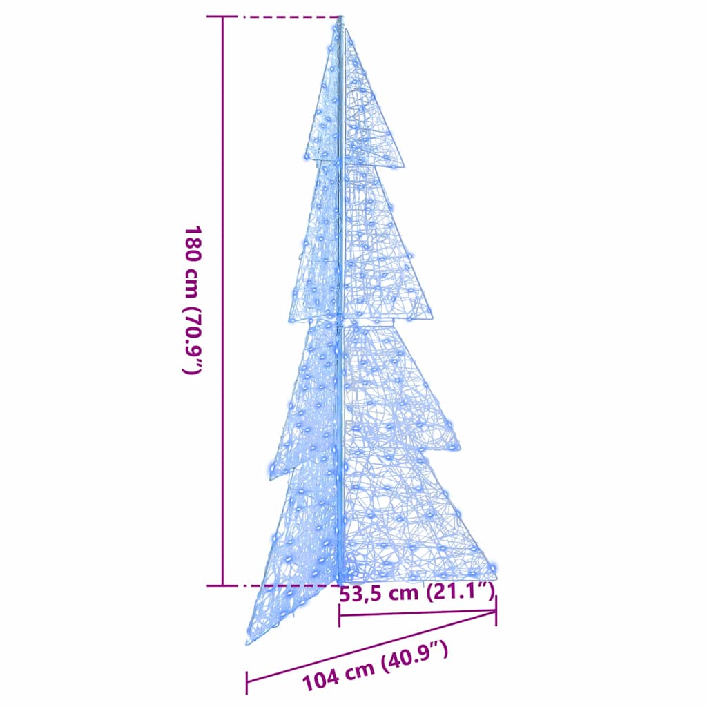 Kerstboom met 240 LED Blauw 180 cm Acryl