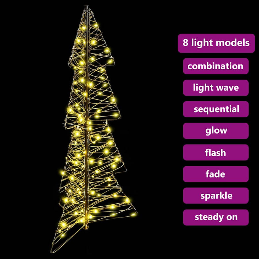 Kerstboom met 100 LED Warmwit 120 cm Rattan