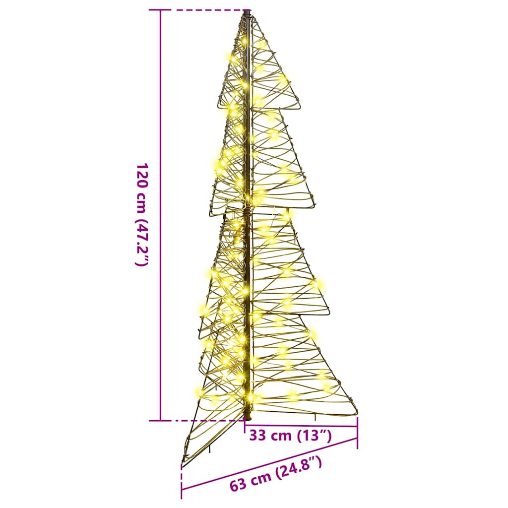 Kerstboom met 100 LED Warmwit 120 cm Rattan