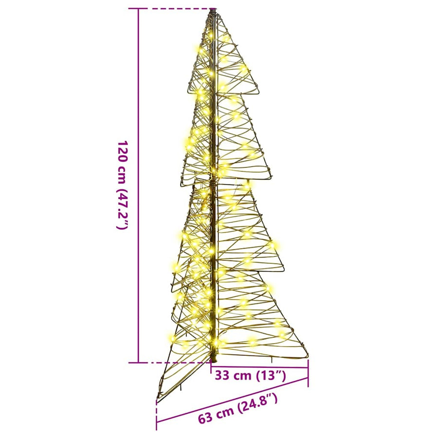 Kerstboom met 100 LED Warmwit 120 cm Rattan