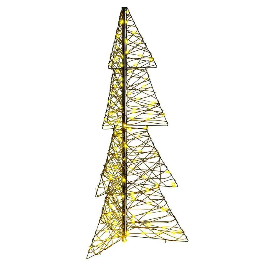 Kerstboom met 160 LED Warmwit 150 cm Rattan