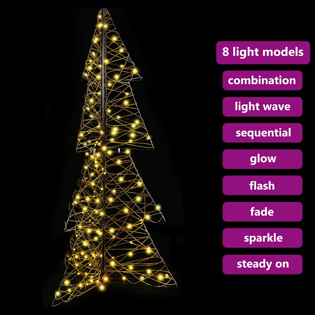Kerstboom met 160 LED Warmwit 150 cm Rattan