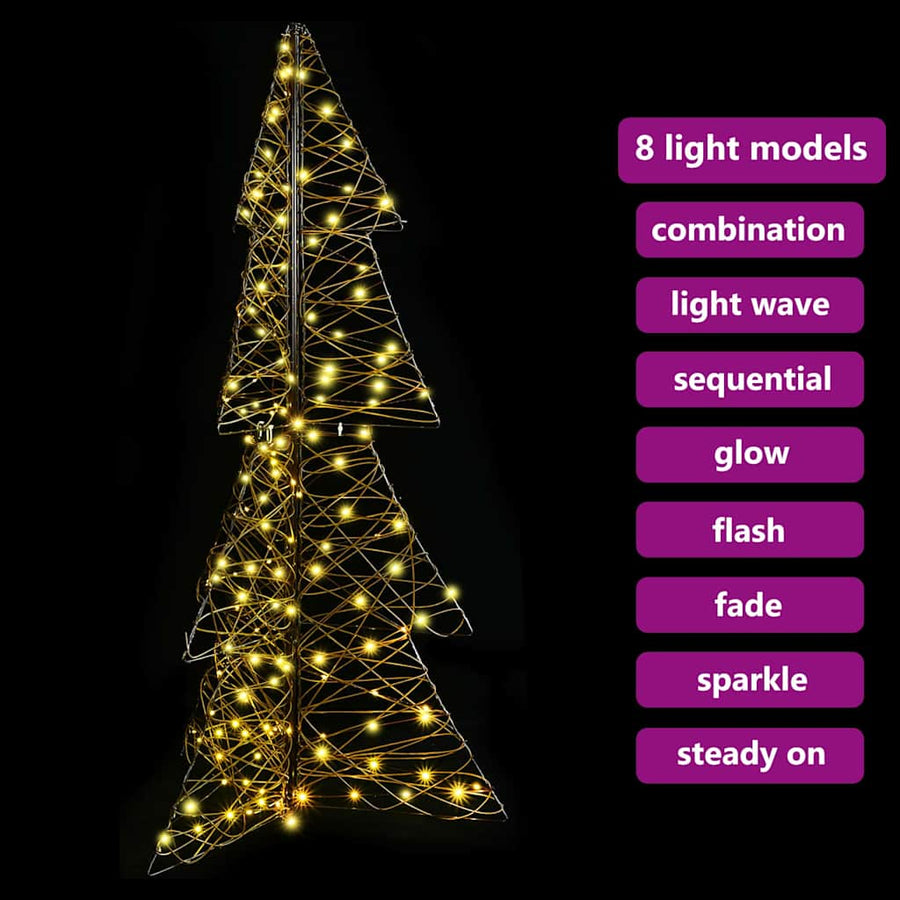 Kerstboom met 160 LED Warmwit 150 cm Rattan