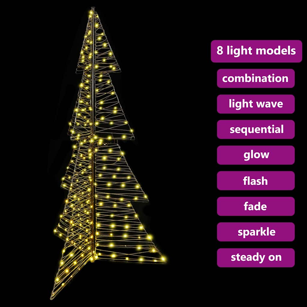 Kerstboom met 240 LED Warmwit 180 cm Rattan