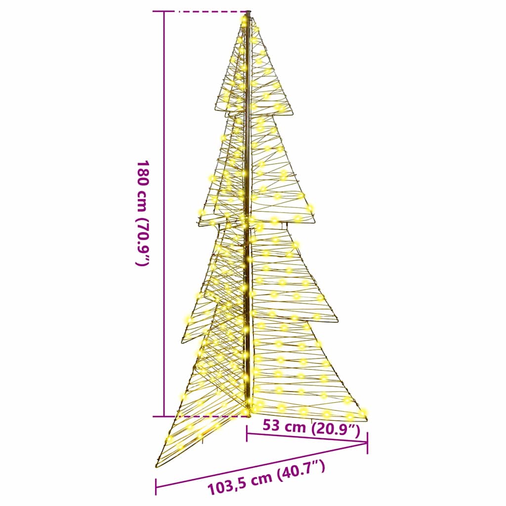 Kerstboom met 240 LED Warmwit 180 cm Rattan