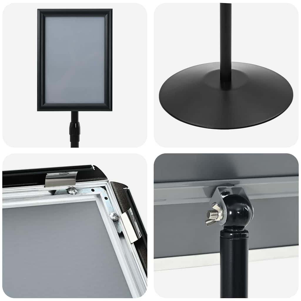 Pedestal Posterstand Zwart a4 Aluminium en PVC