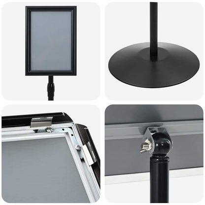 Pedestal Posterstand Zwart a4 Aluminium en PVC